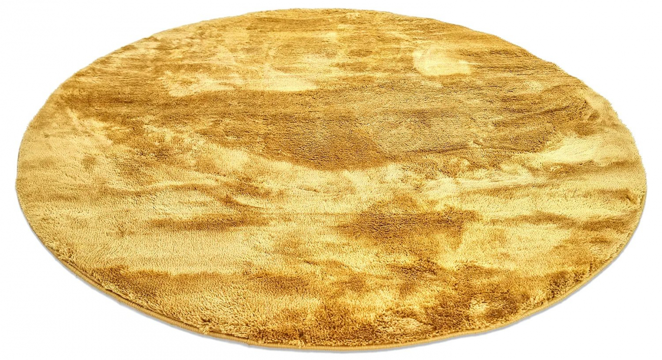 Rundt tæppe 'Aranga Super Soft' 200cm - Gul