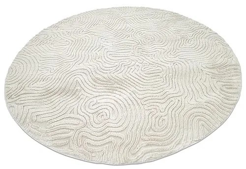 Rund tæppe 'Amora' 120cm - Hvid