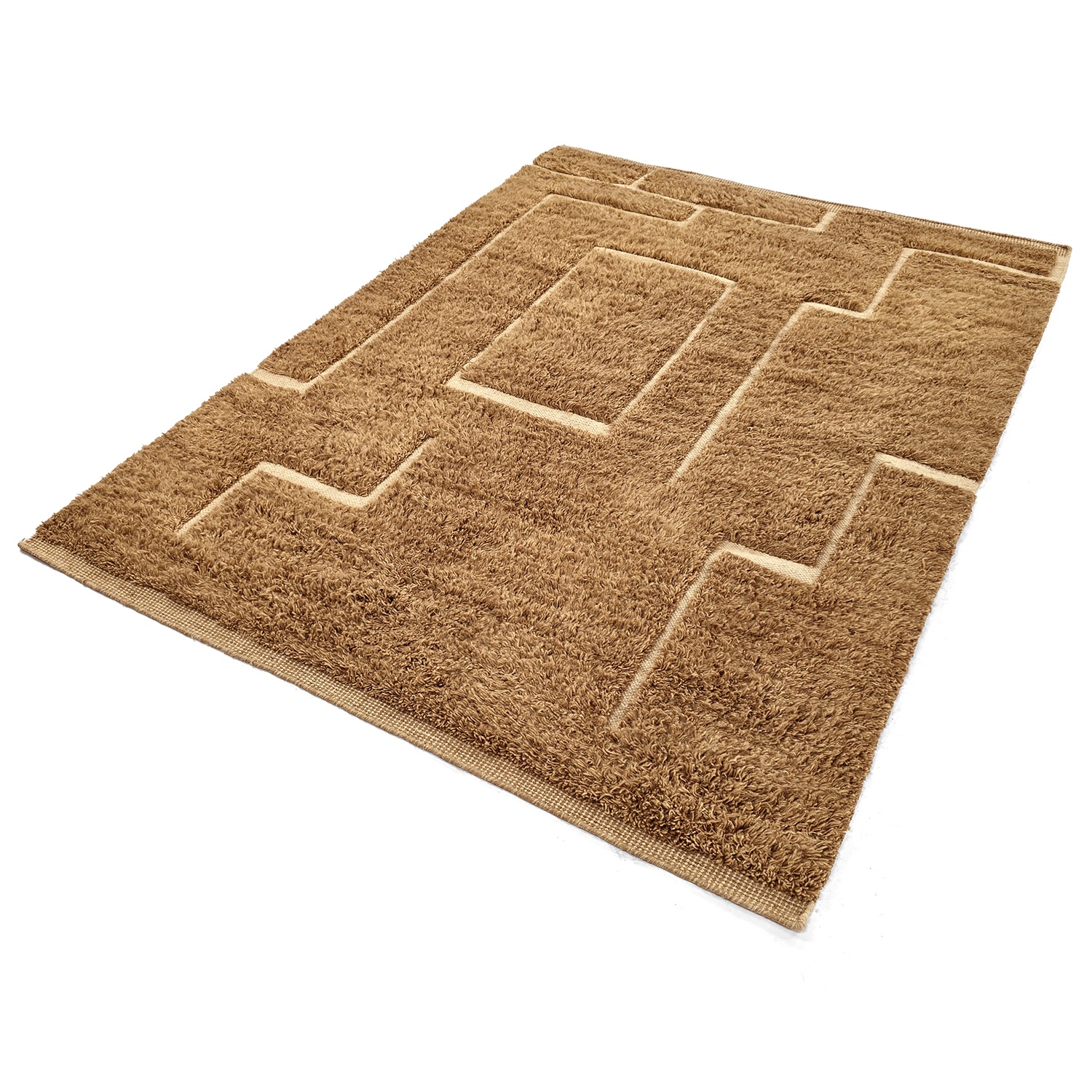 Rya Tæppe 'Kiberg Handwoven Wool' - Beige
