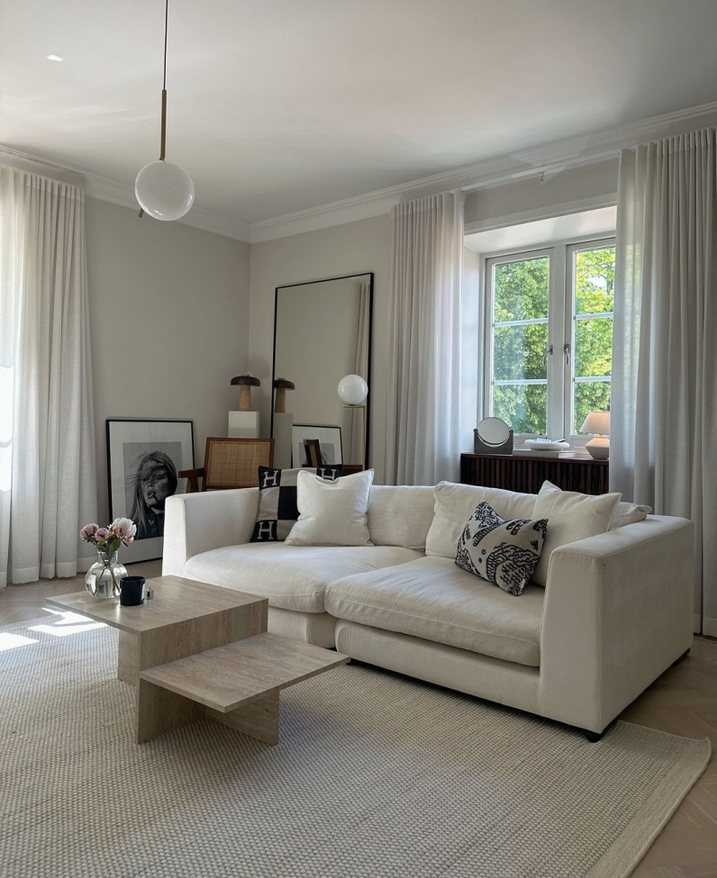 Uld tæppe 'Coastal' 70x200cm - Creme