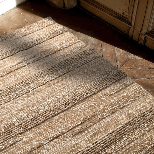 Uldtæppe 'Almaty' - Lysebrun