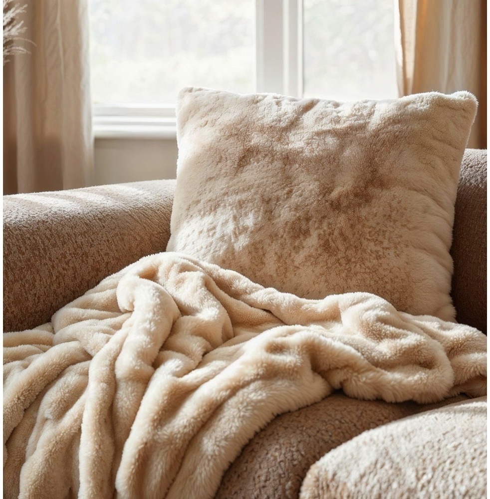 Tæppe 'Aranga Bubble Throw' 130x170cm - Beige
