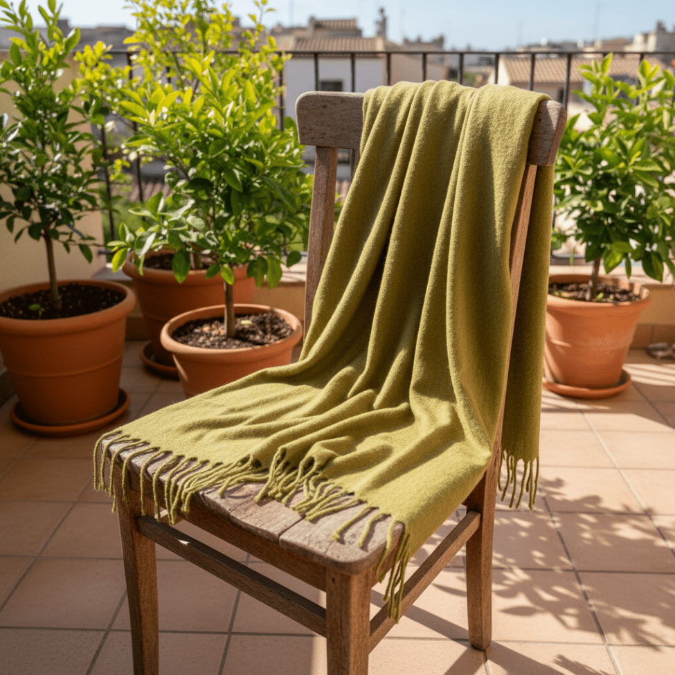 Plaid 'Samantha' 130x170cm - Olivengrøn