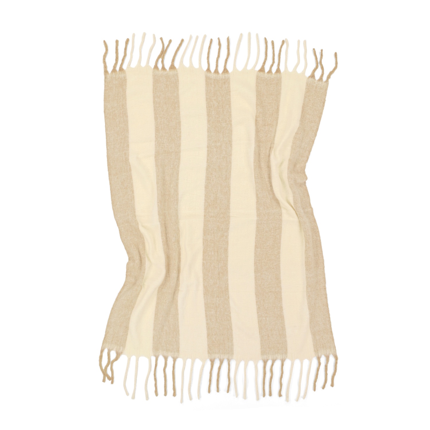Ternet 'Beatriz Stripe' 130x170cm - Beige/hvid