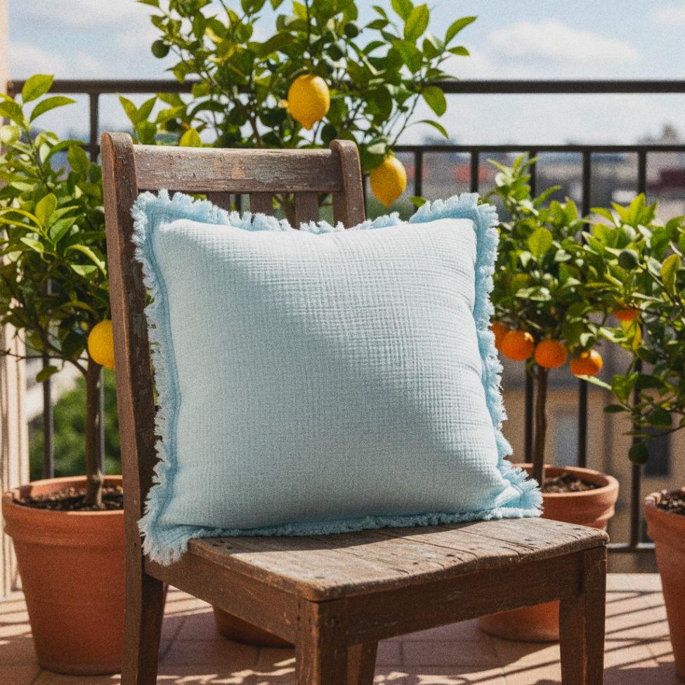 Pudebetræk 'Dorena' 45x45cm - Blå