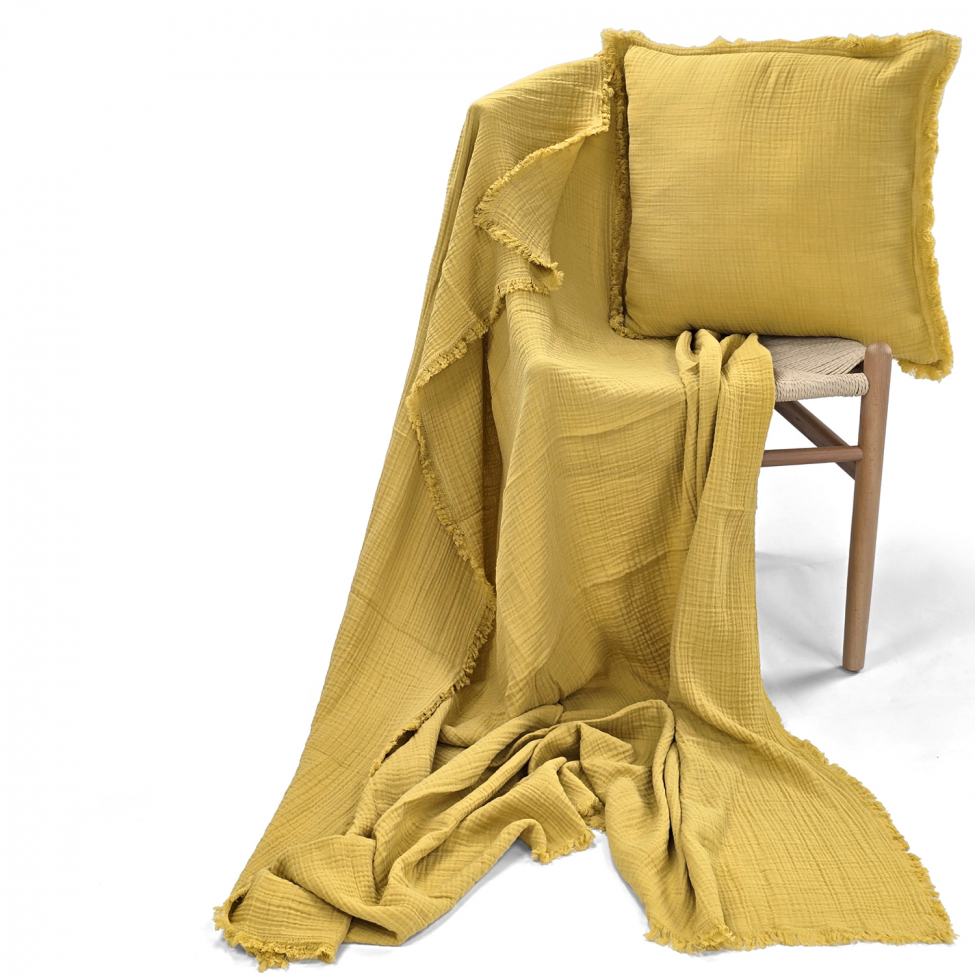 Pudebetræk 'Dorena' 45x45cm - Gul