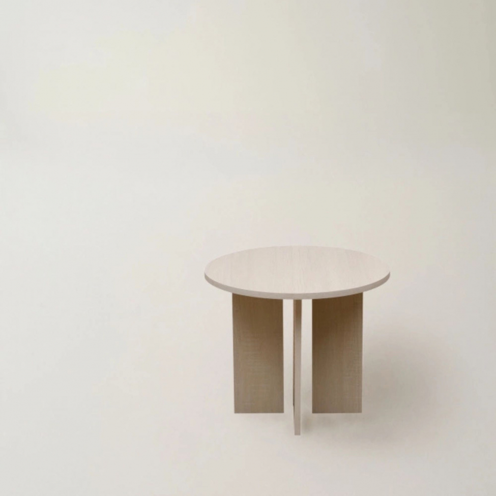 Sofabord 'Créme' Rundt 55 cm - Hvidpigmenteret