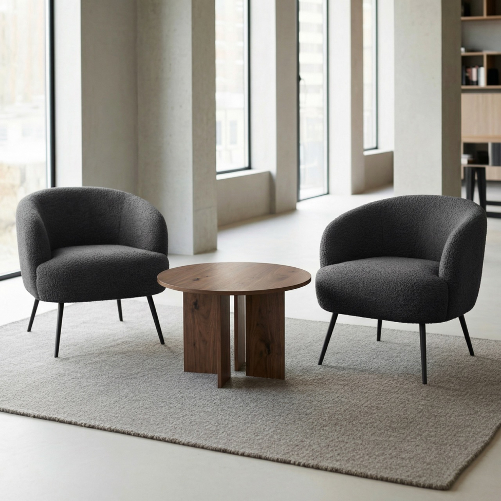 Sofabord 'Créme' Rundt 75cm - Valnød