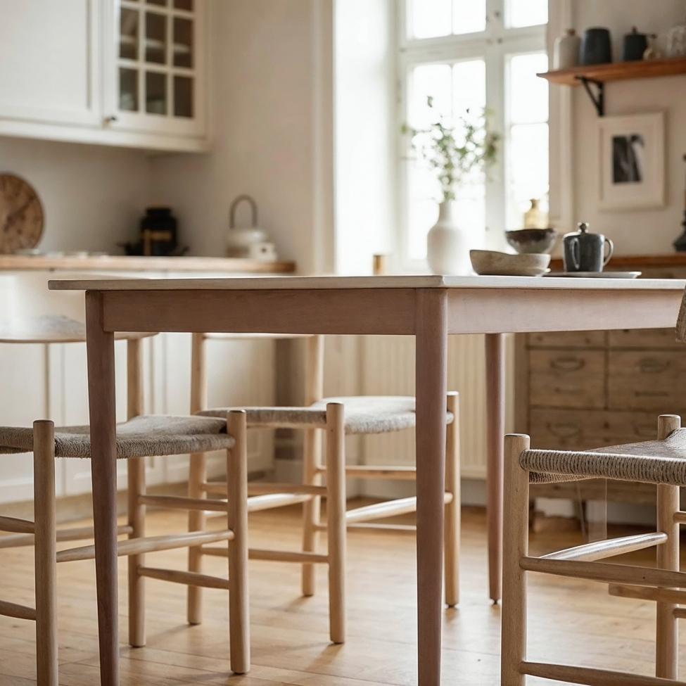 Spisebord 'Fager' 135cm - Hvidpigmenteret