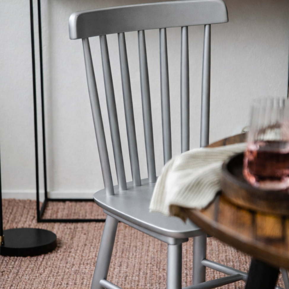 Pindestol 'Elsa' - Sølvgrå
