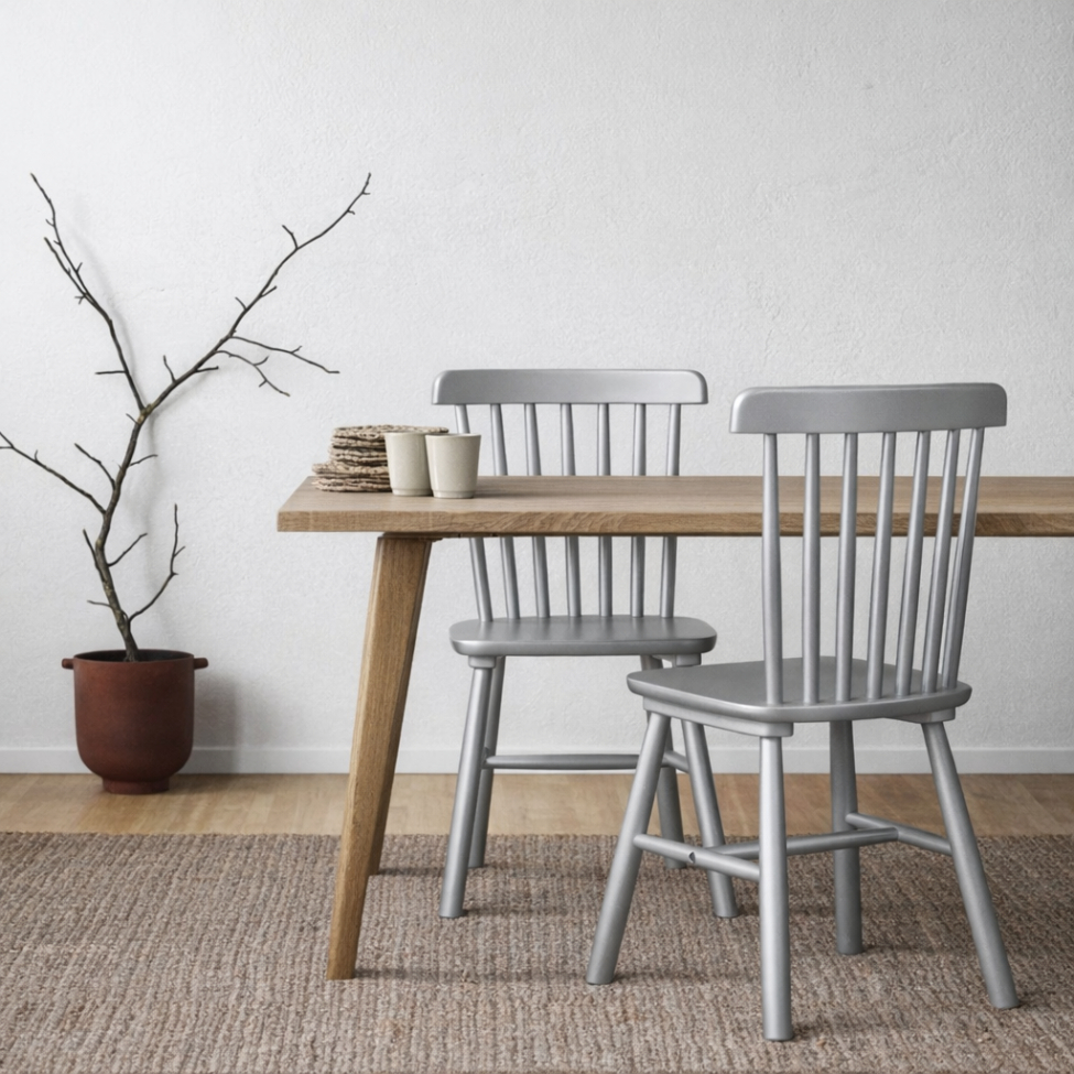 Pindestol 'Elsa' - Sølvgrå