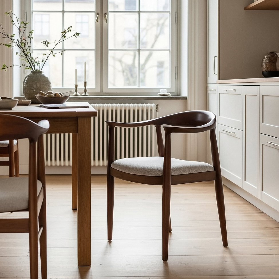 Stol 'Ask' - Valnød/Grå