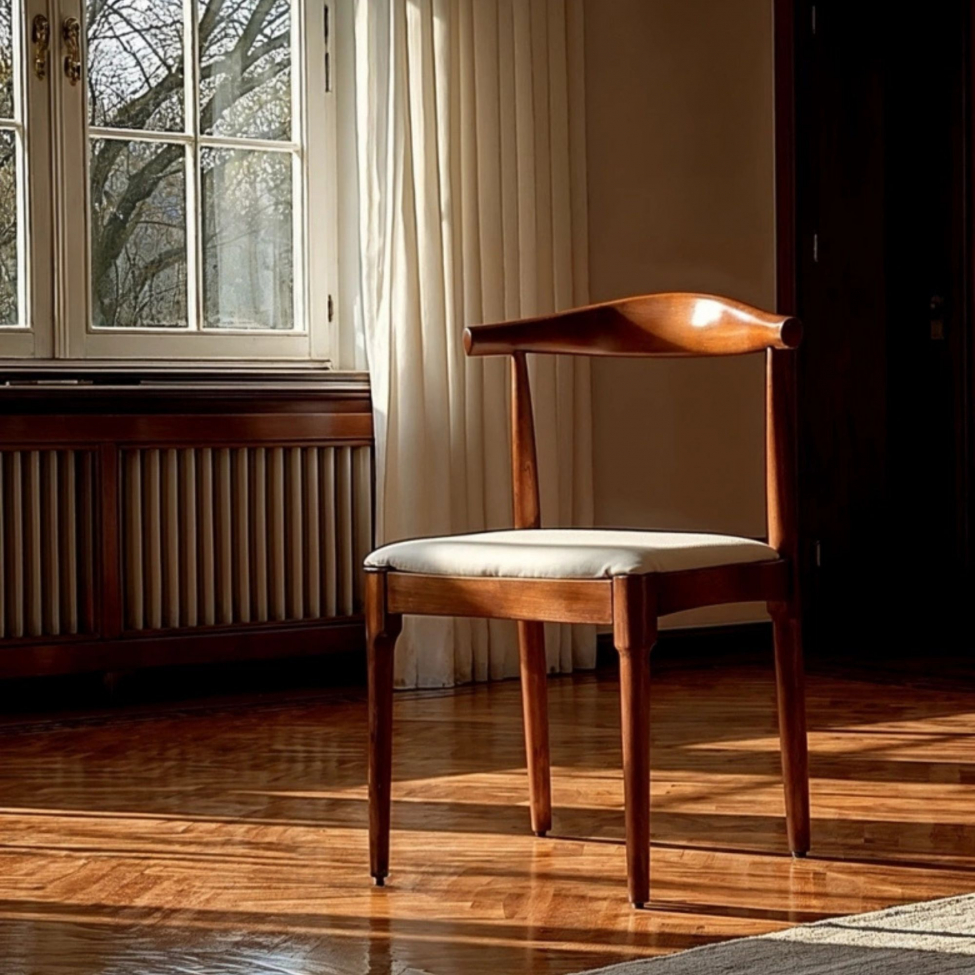 Stol 'Fager' - Valnød/Beige