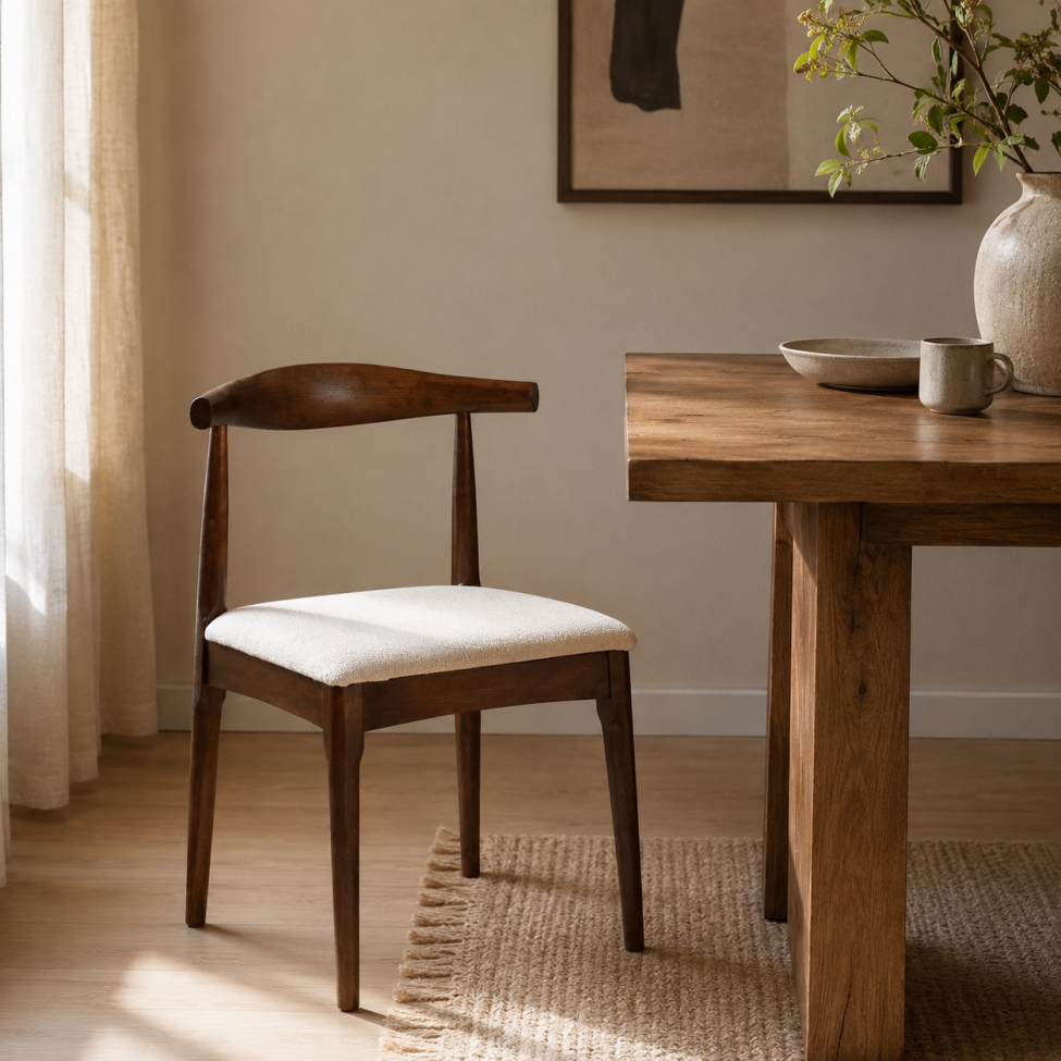 Stol 'Fager' - Valnød/Beige