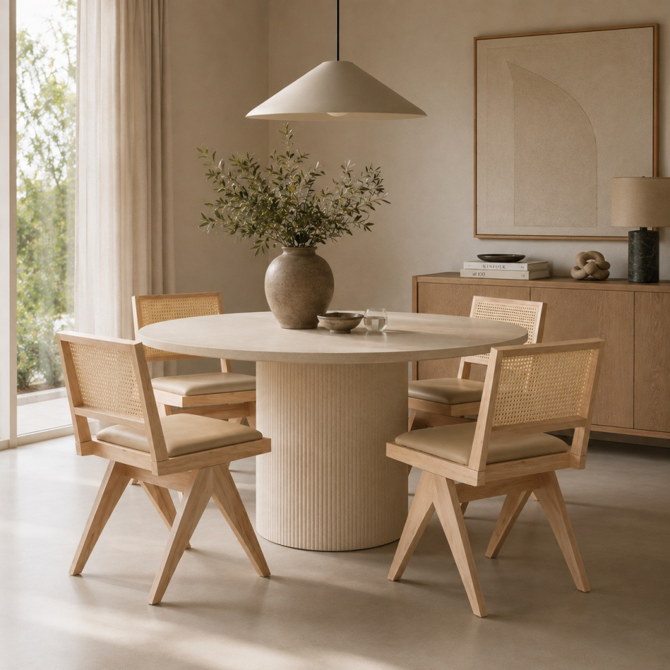 Stol 'Jean' - Hvidpigmenteret eg/Beige
