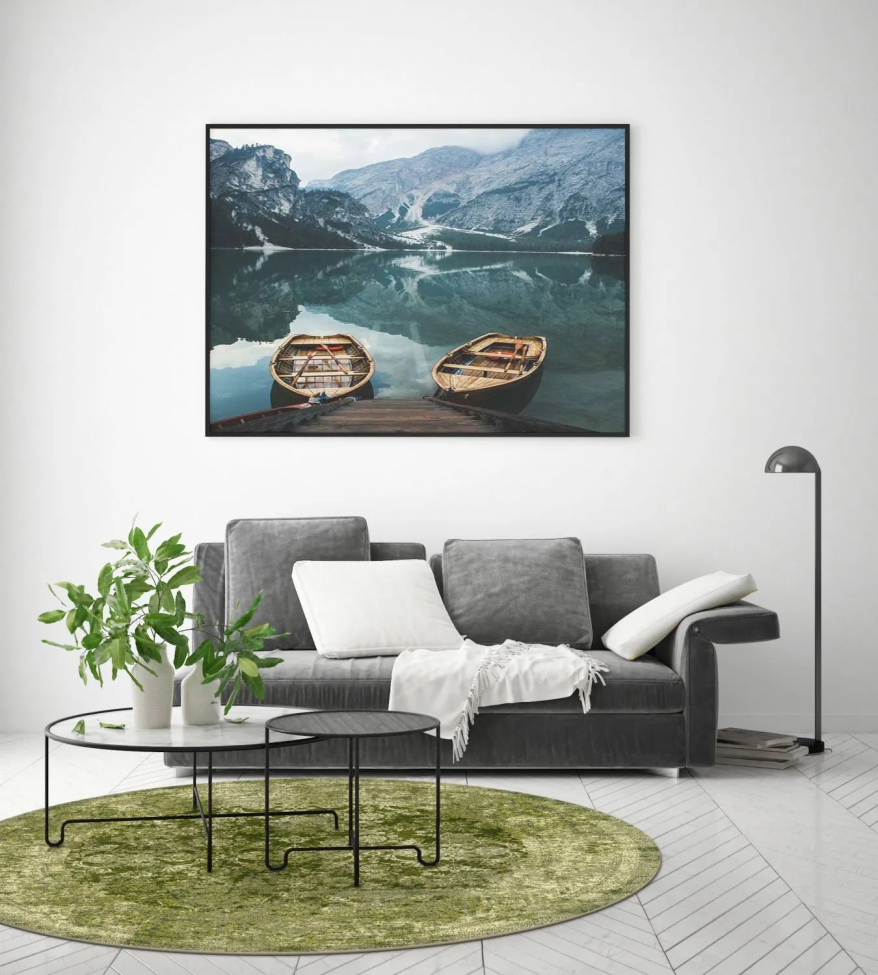 Rund tæppe 'Denizli' 160cm - Grøn