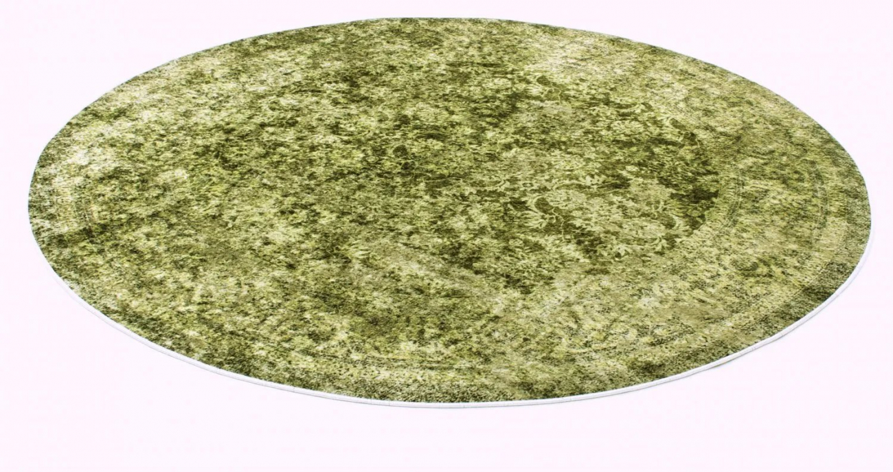Rund tæppe 'Denizli' 120cm - Grøn