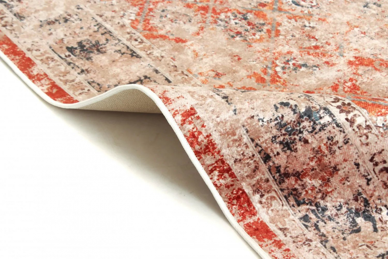 Rund måtte 'Douz' 160cm - Rød/Multi