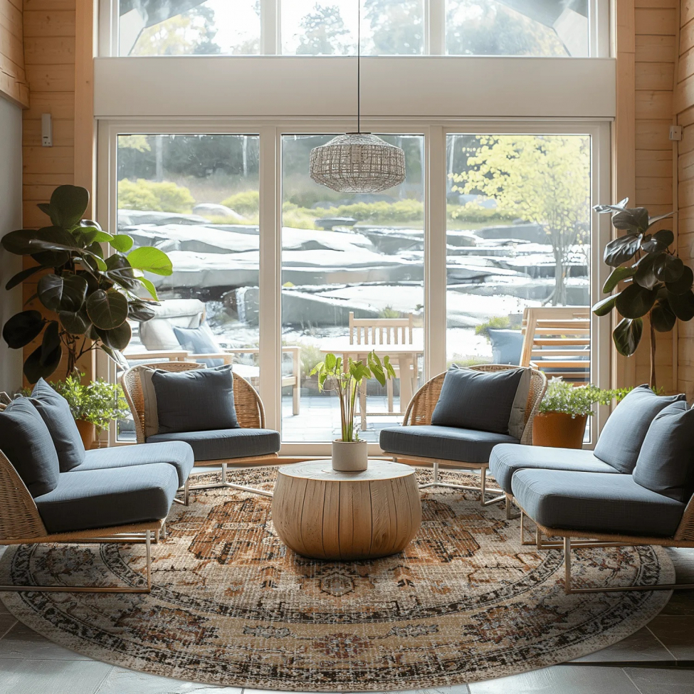 Rund måtte 'Siliana' 160cm - Beige