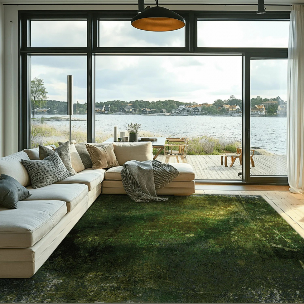 Wilton tæppe 'Estrada' 80x250cm - Grøn