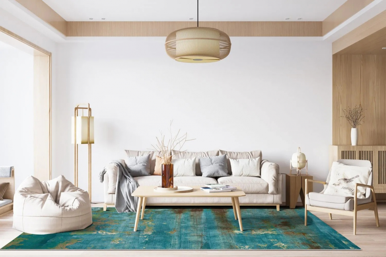 Wilton tæppe 'Domont' 80x250cm - Turkis