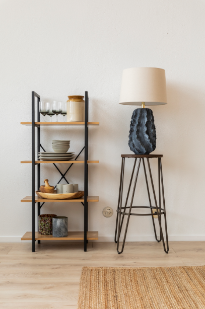 Pall 'Rustic' 65cm - Træ/Stål