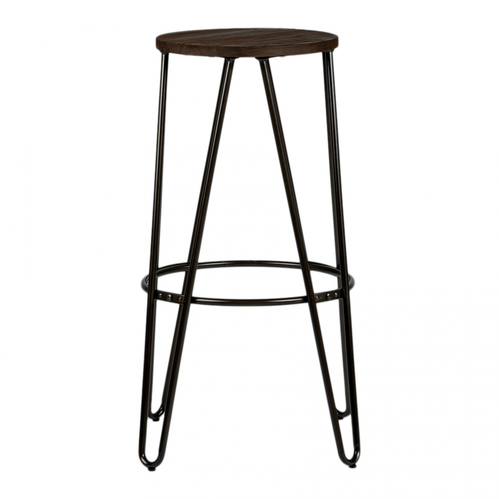 Pall 'Rustic' 75cm - Træ/Stål