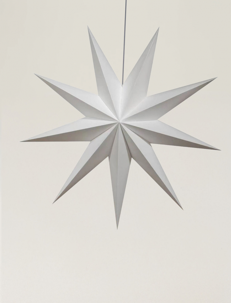 Adventsstjerne 'Vintergaden' 118cm - Hvid
