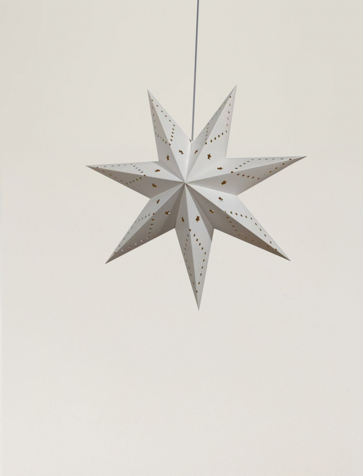 Adventsstjerne 'Skimra' 45cm - Hvid