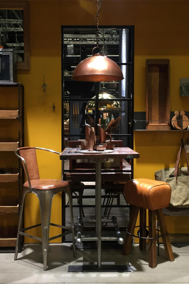 Fabrikslampe vintage 'Thormann' - Kobber