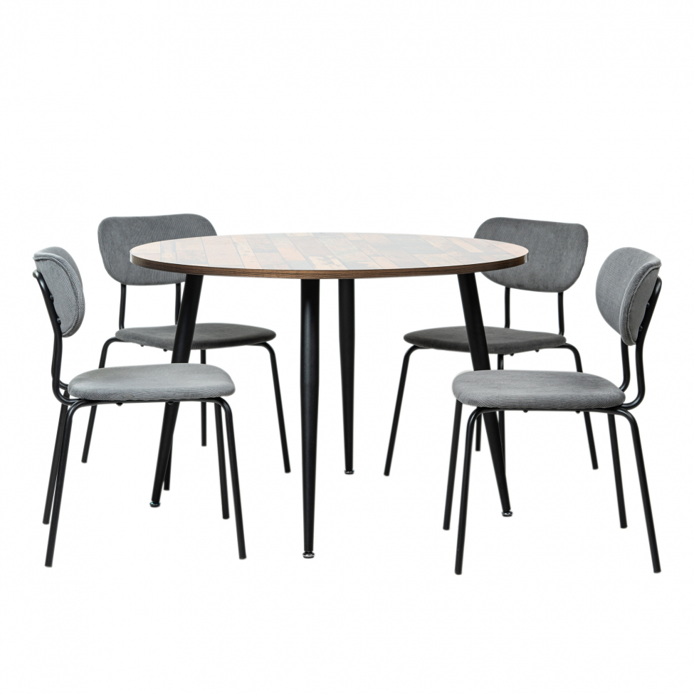 Spisegruppe 'Rund Kungsholmen' - 1 Bord & 4 Stole
