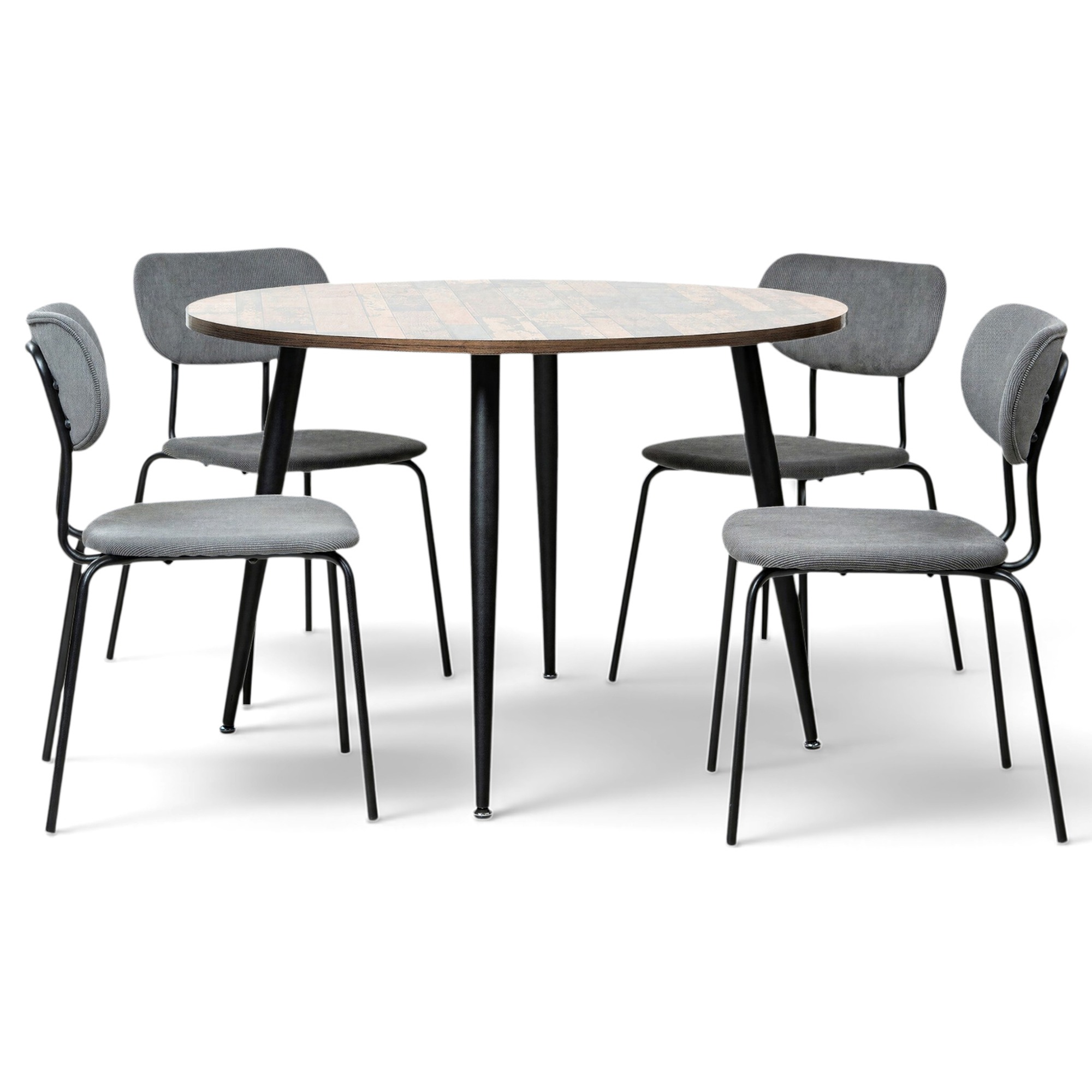 Spisegruppe 'Rund Kungsholmen' - 1 Bord & 4 Stole