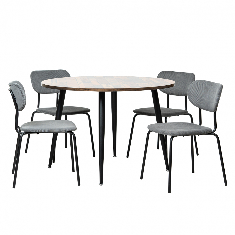 Spisegruppe 'Rund Kungsholmen' - 1 Bord & 4 Stole