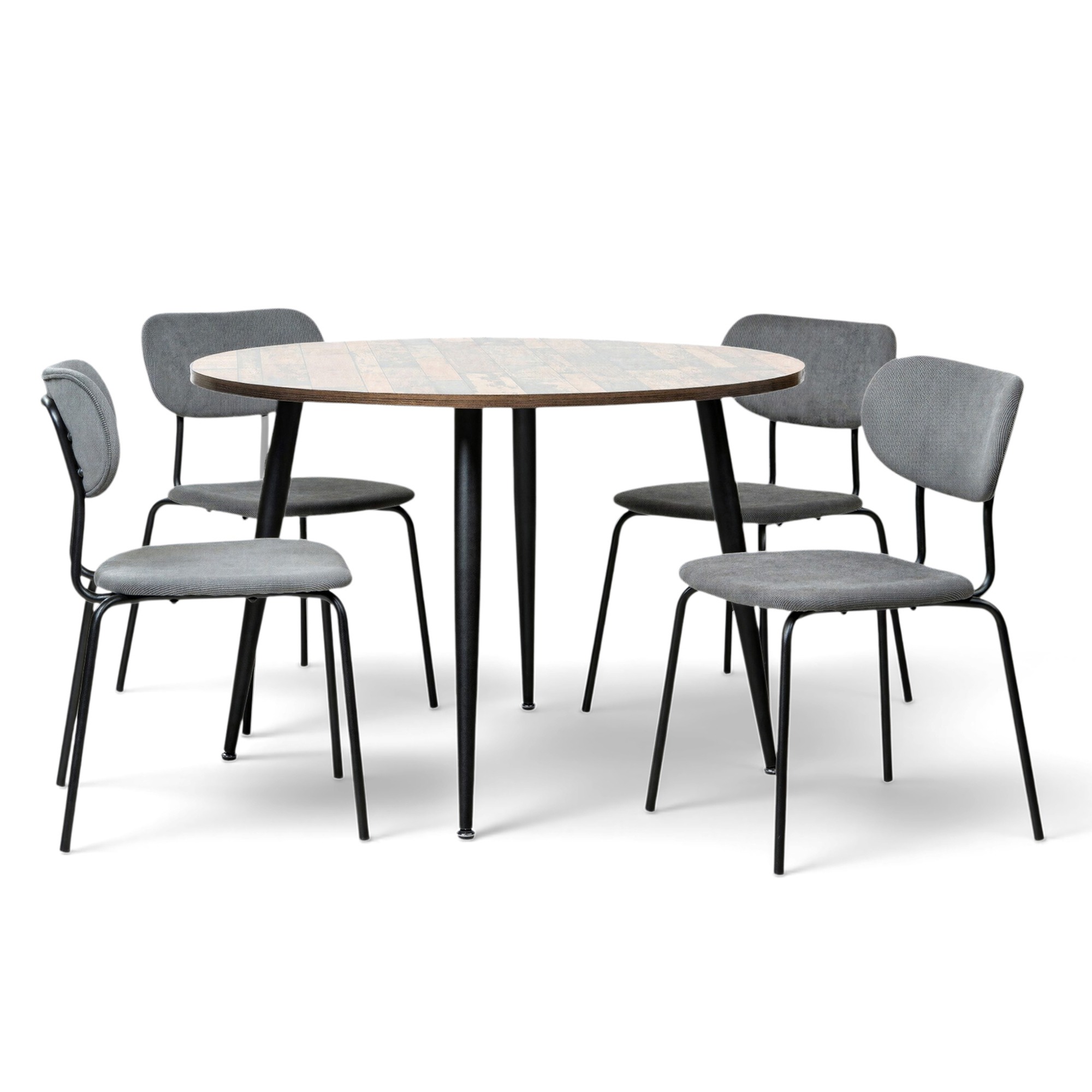 Spisegruppe 'Rund Kungsholmen' - 1 Bord & 4 Stole