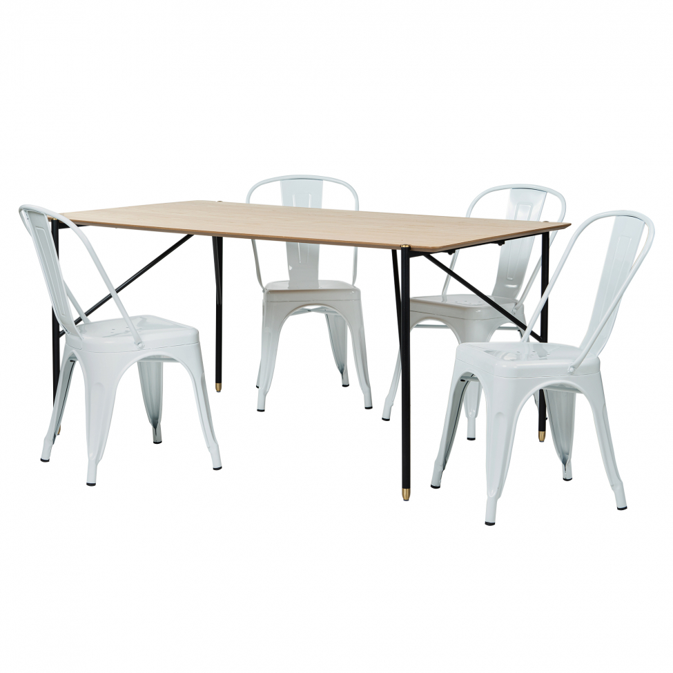 Spisegruppe 'Hornstull Montmartre' - 1 Bord & 4 Stole