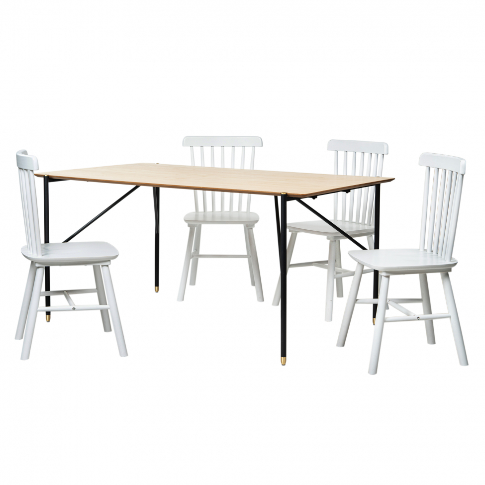 Spisegruppe 'Hornstull Elsa' - 1 Bord & 4 Stole