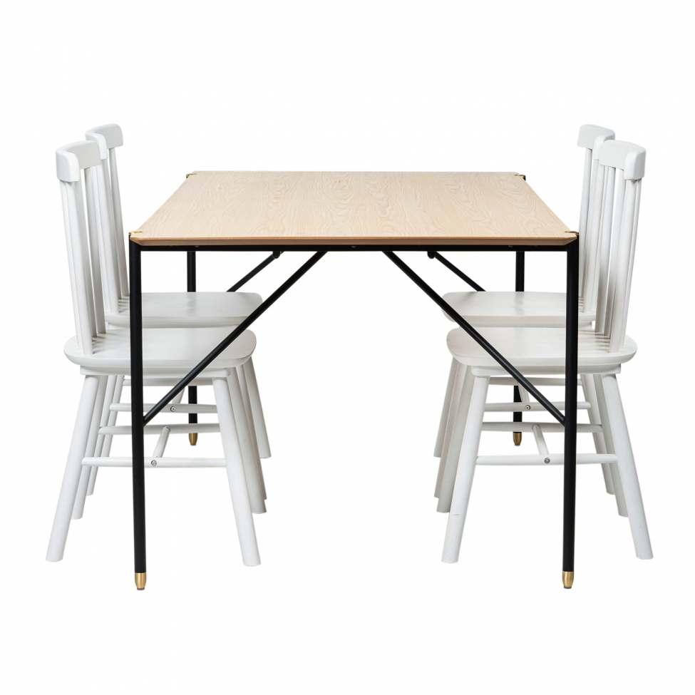 Spisegruppe 'Hornstull Elsa' - 1 Bord & 4 Stole