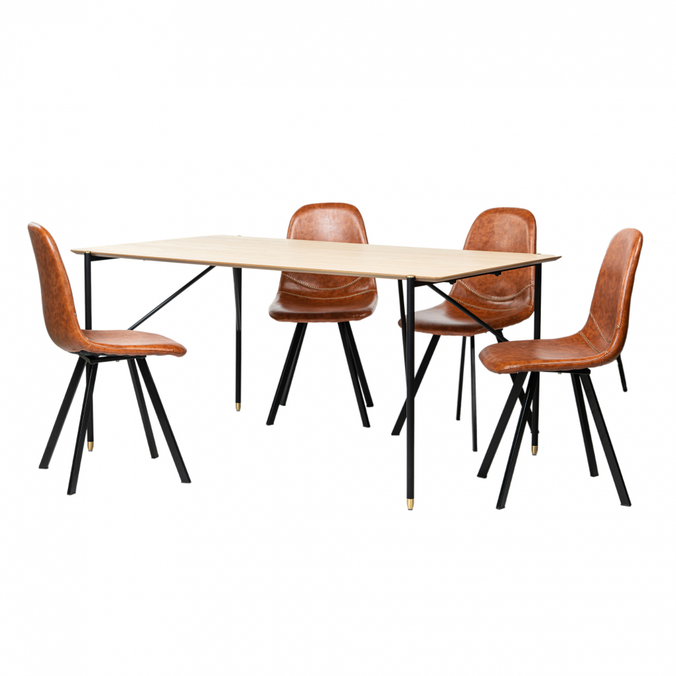 Spisegruppe 'Hornstull Carrie' - 1 Bord & 4 Stole