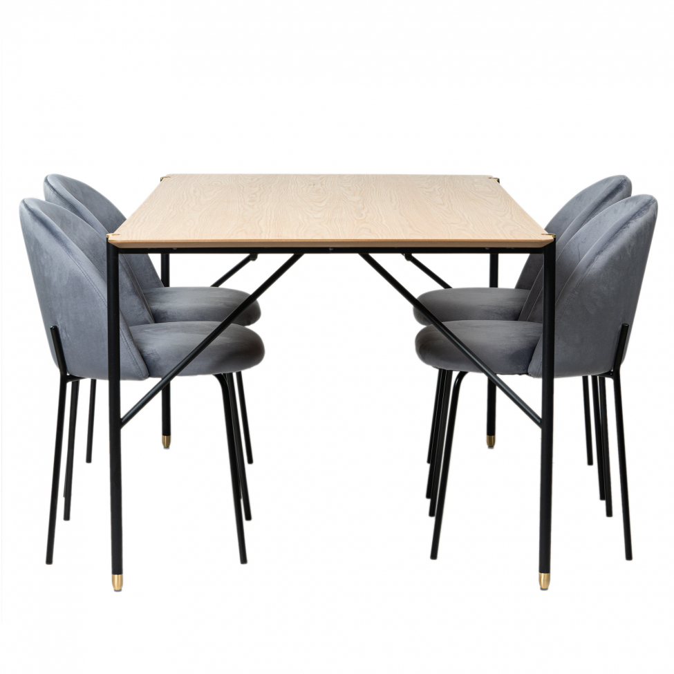Spisegruppe 'Hornstull Elegant' - 1 Bord & 4 Stole