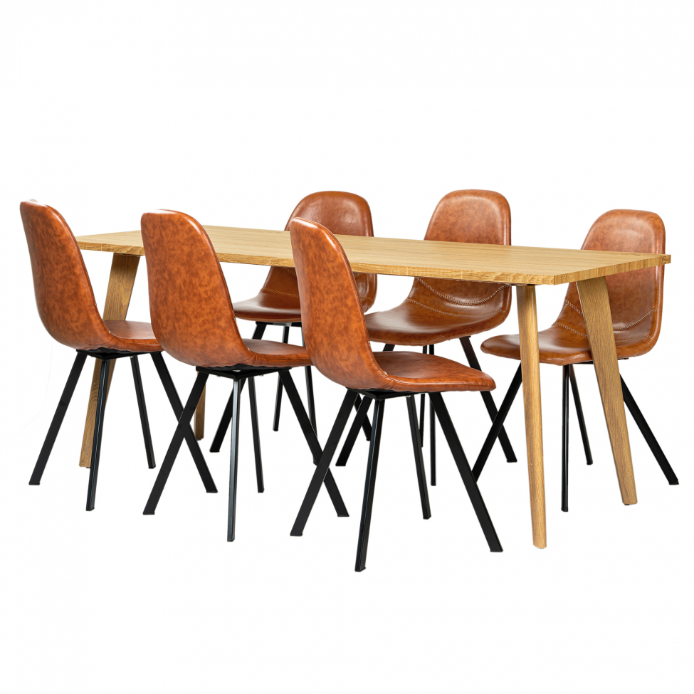 Spisegruppe 'Nordisk Carrie' - 1 Bord & 6 Stole