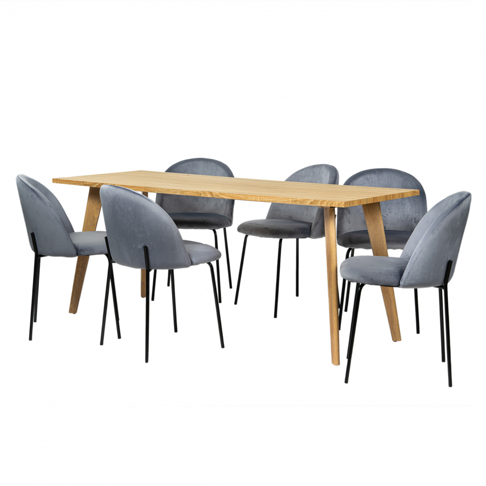 Spisegruppe 'Nordisk Elegant' - 1 Bord & 6 Stole