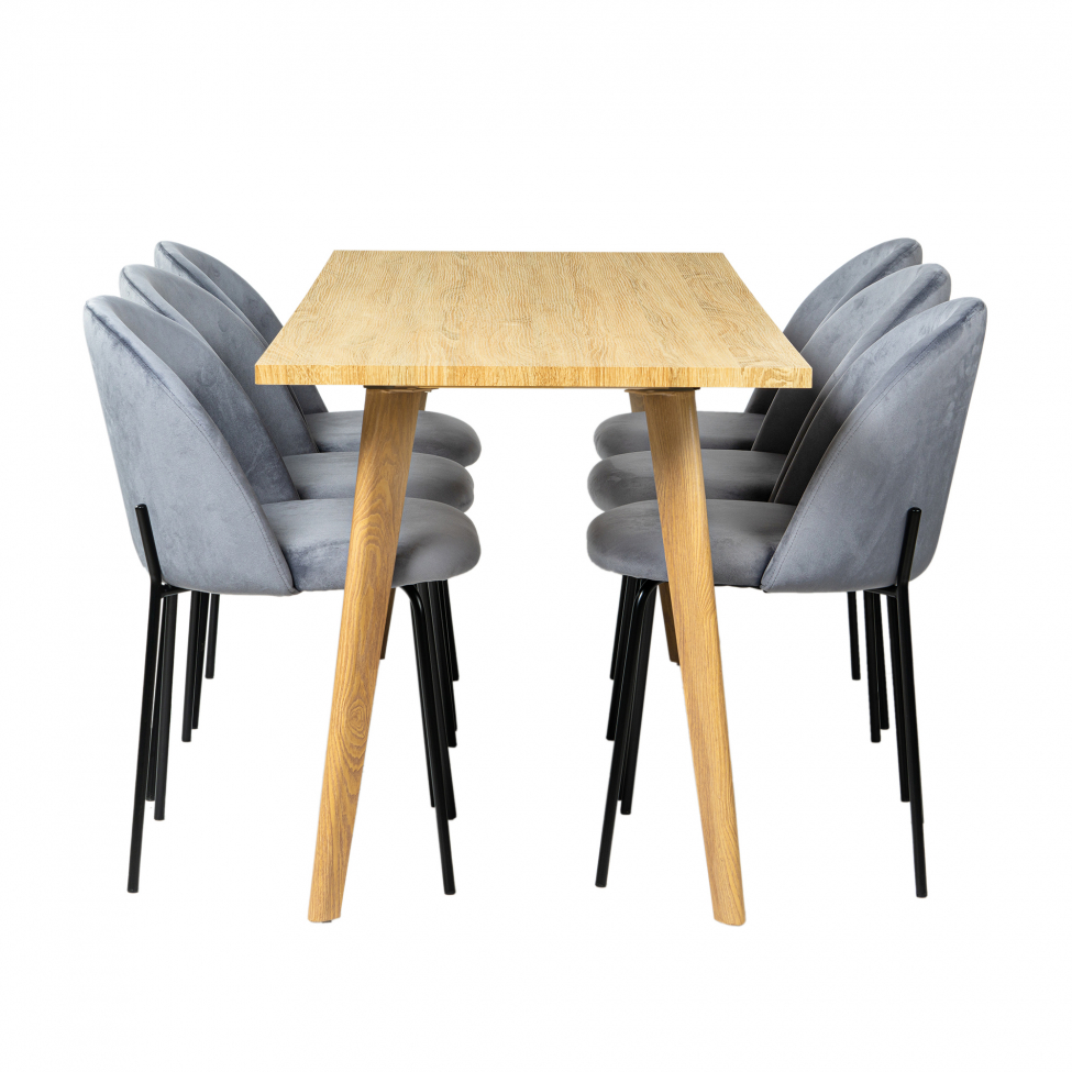 Spisegruppe 'Nordisk Elegant' - 1 Bord & 6 Stole