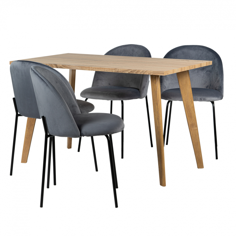Spisegruppe 'Nordisk Elegant' - 1 Bord & 4 Stole