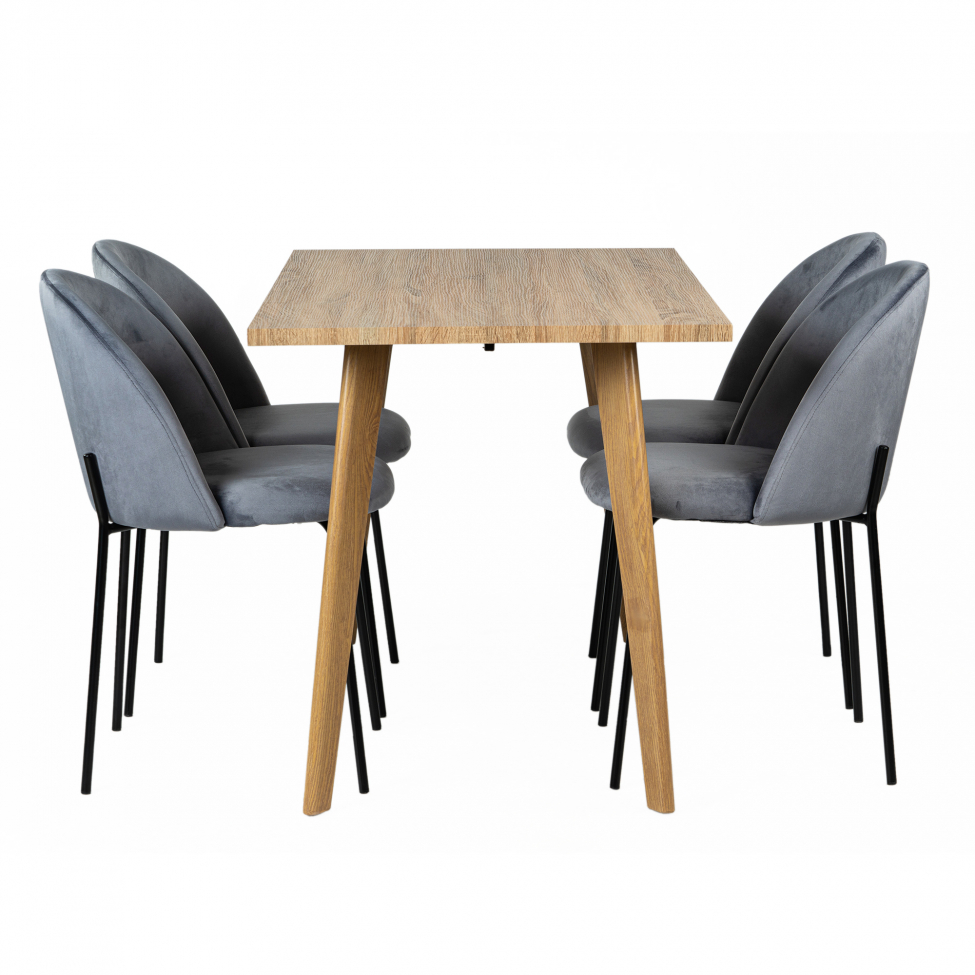 Spisegruppe 'Nordisk Elegant' - 1 Bord & 4 Stole