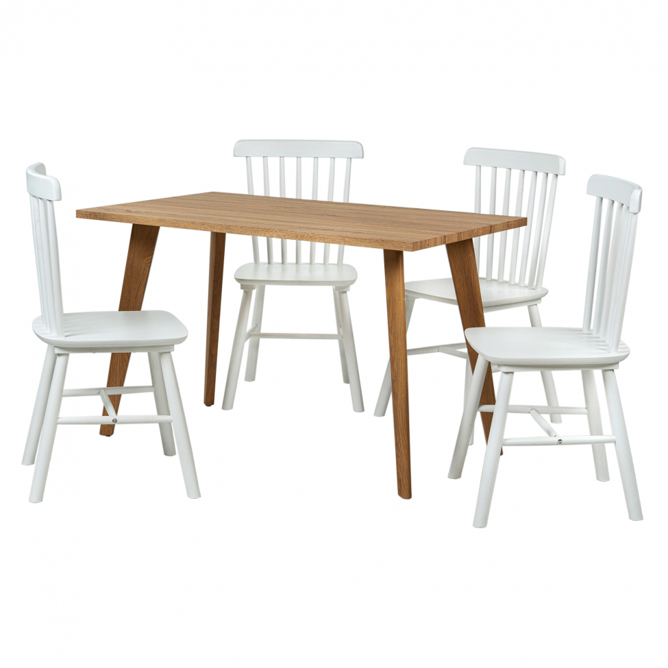 Spisegruppe 'Nordisk Elsa' - 1 Bord & 4 Stole