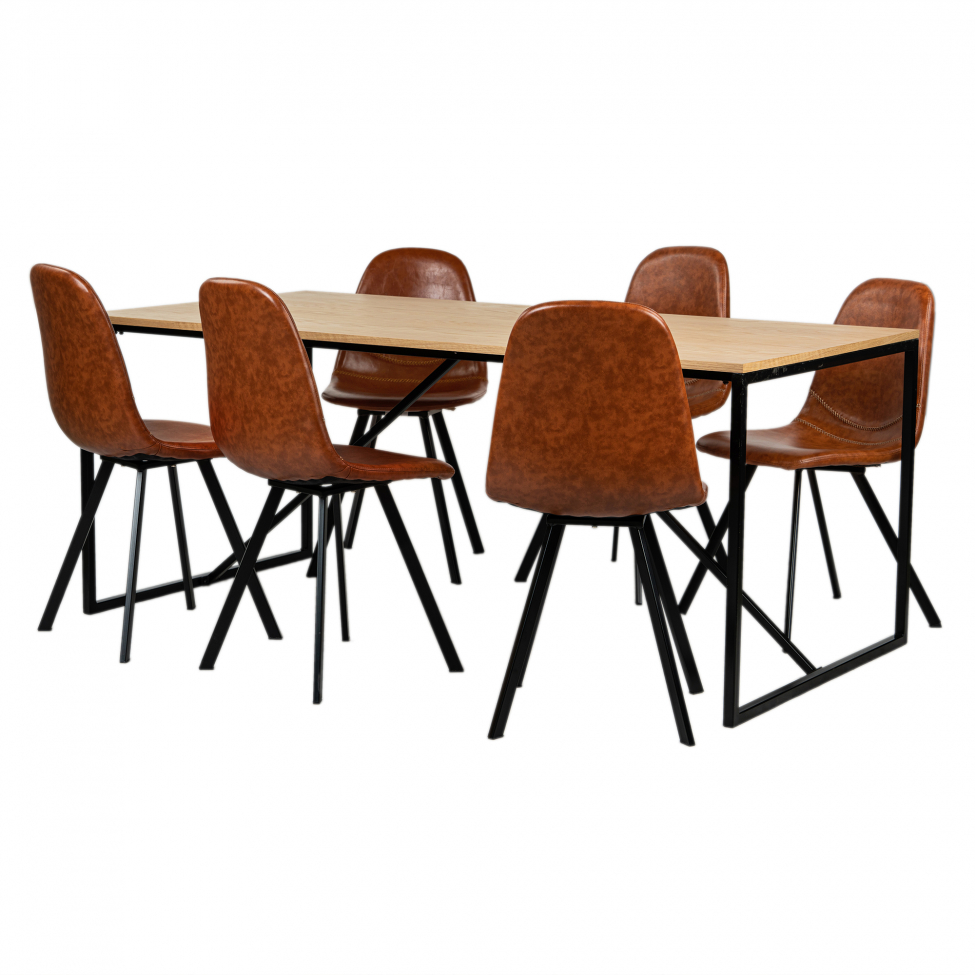 Spisegruppe 'Vega Carrie' - 1 Bord & 6 Stole