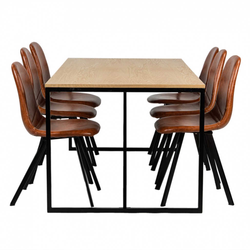Spisegruppe 'Vega Carrie' - 1 Bord & 6 Stole