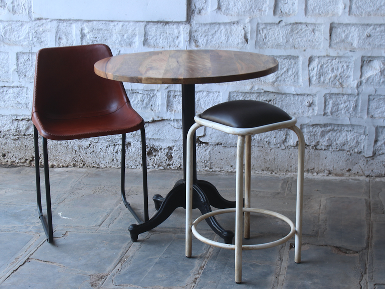 Industripalle Vintage - Brun/Hvid
