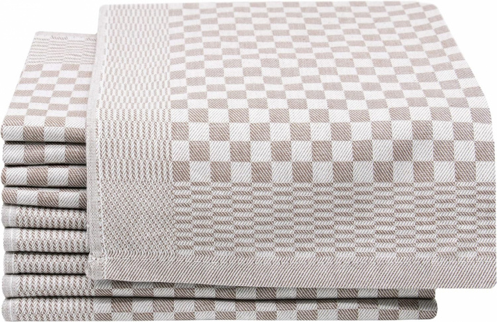 Køkkenhåndklæde \'Hanni\' - Beige/Hvid i gruppen Indretning / Tekstiler / Håndklæder hos Reforma (00000010-200-brown)