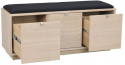 Bænk \'Confetti\' 106cm - Hvidpigmenteret/ Sort